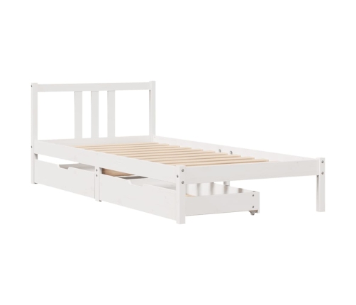 Estructura de cama sin colchón madera de pino blanca 90x200 cm