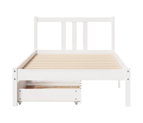 Estructura de cama sin colchón madera de pino blanca 90x200 cm