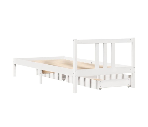 Estructura de cama sin colchón madera de pino blanca 90x200 cm