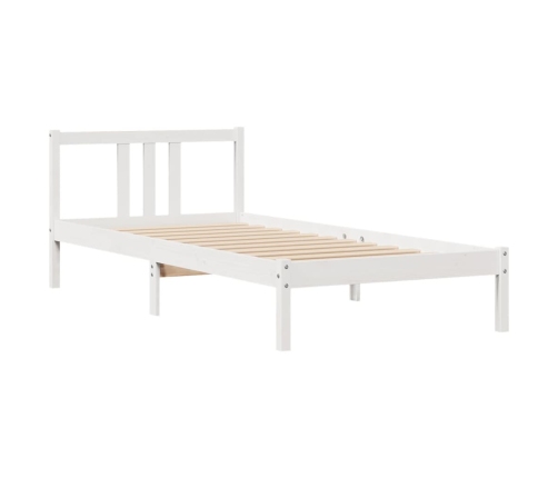 Estructura de cama sin colchón madera de pino blanca 90x200 cm