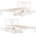 Estructura de cama sin colchón madera de pino blanca 90x200 cm