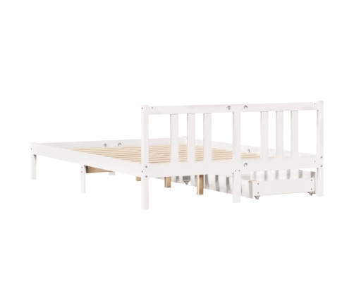 Estructura de cama sin colchón madera de pino blanca 140x200 cm