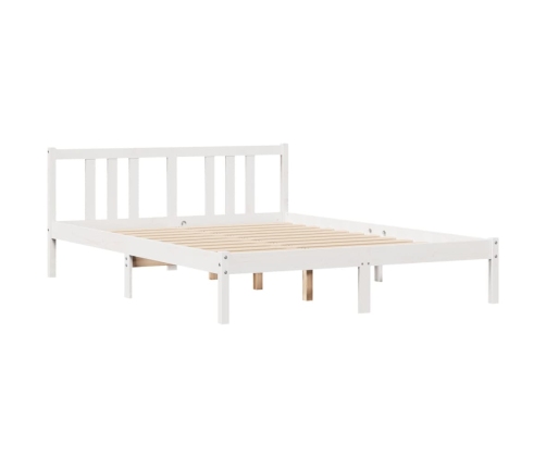 Estructura de cama sin colchón madera de pino blanca 140x200 cm