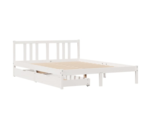 Estructura de cama sin colchón madera maciza de pino 160x200 cm