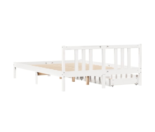 Estructura de cama sin colchón madera maciza de pino 160x200 cm