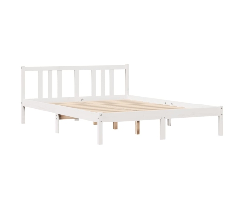 Estructura de cama sin colchón madera maciza de pino 160x200 cm