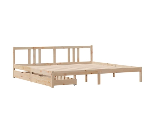 Estructura de cama sin colchón madera maciza de pino 180x200 cm