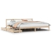 Estructura de cama sin colchón madera maciza de pino 200x200 cm