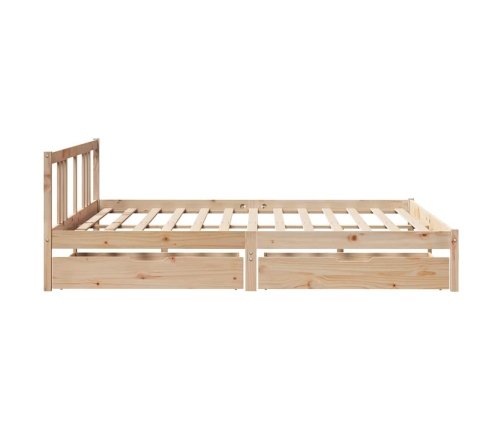 Estructura de cama sin colchón madera maciza de pino 200x200 cm