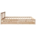Estructura de cama sin colchón madera maciza de pino 200x200 cm