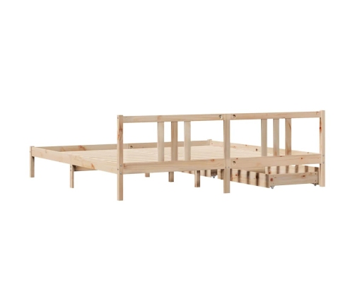 Estructura de cama sin colchón madera maciza de pino 200x200 cm