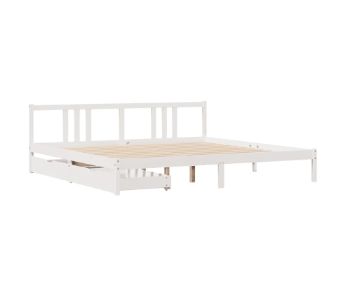 Estructura de cama sin colchón madera maciza blanca 200x200 cm