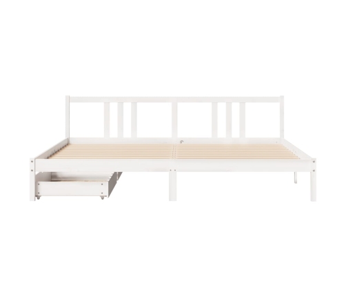 Estructura de cama sin colchón madera maciza blanca 200x200 cm