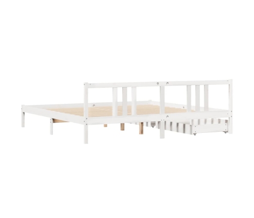 Estructura de cama sin colchón madera maciza blanca 200x200 cm