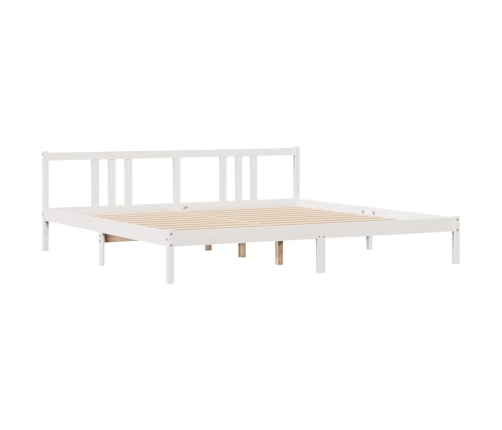 Estructura de cama sin colchón madera maciza blanca 200x200 cm