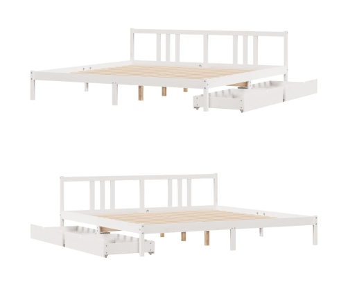 Estructura de cama sin colchón madera maciza blanca 200x200 cm