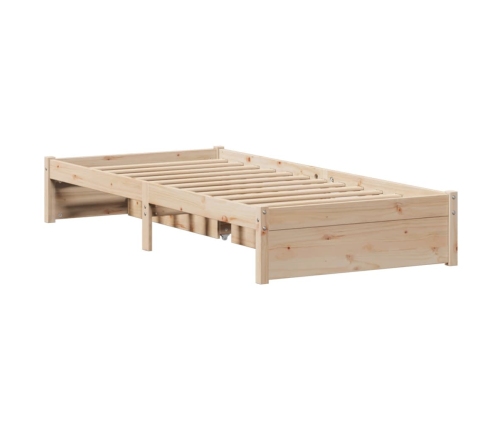 Estructura de cama sin colchón madera maciza pino 75x190 cm