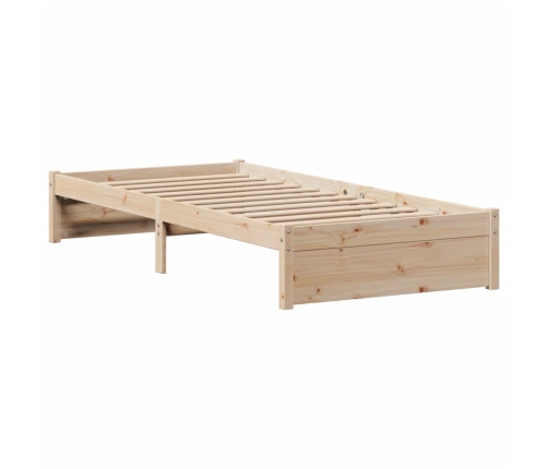 Estructura de cama sin colchón madera maciza pino 75x190 cm