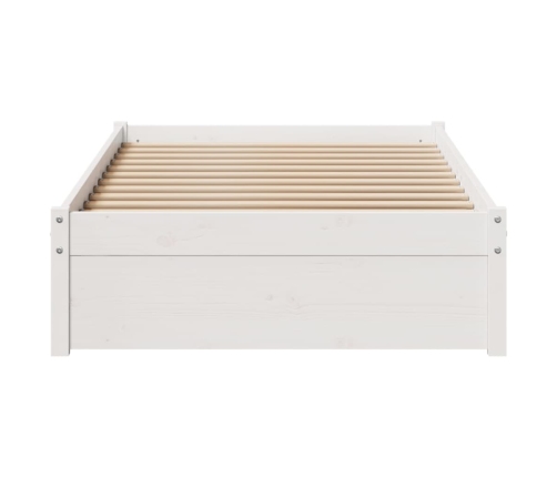 Estructura de cama sin colchón madera maciza blanca 75x190 cm