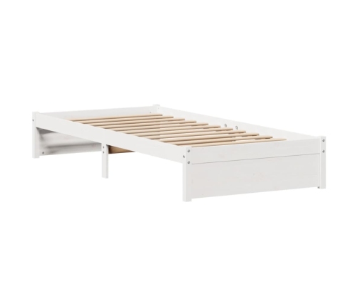 Estructura de cama sin colchón madera maciza blanca 75x190 cm