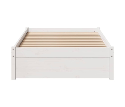 Estructura de cama sin colchón madera maciza blanca 90x190 cm