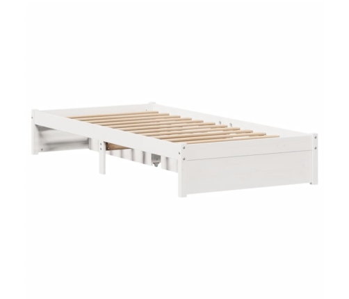 Estructura de cama sin colchón madera maciza blanca 90x190 cm