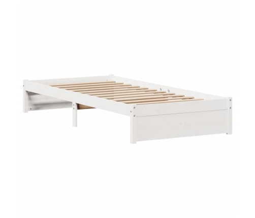 Estructura de cama sin colchón madera maciza blanca 90x190 cm