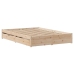 Estructura de cama sin colchón madera maciza de pino 120x190 cm