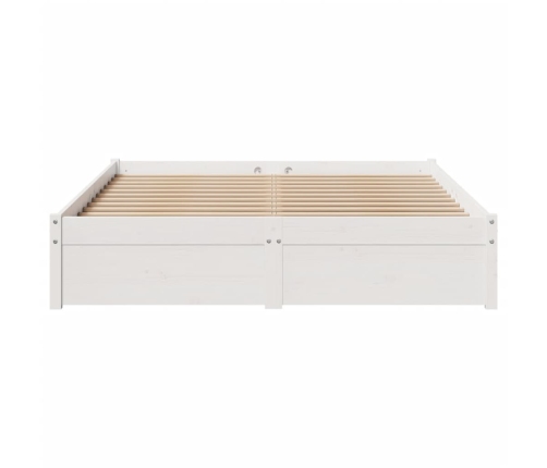 Estructura de cama sin colchón madera maciza blanca 120x190 cm