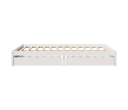 Estructura de cama sin colchón madera maciza blanca 120x190 cm