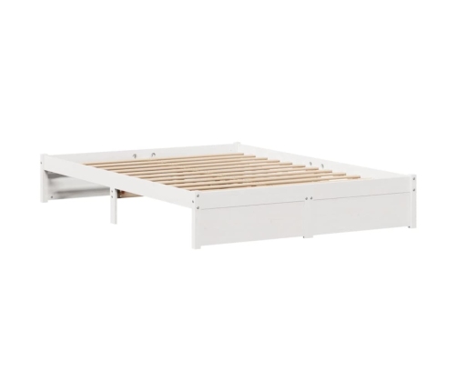 Estructura de cama sin colchón madera maciza blanca 120x190 cm