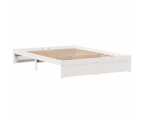 Estructura de cama sin colchón madera maciza blanca 120x190 cm