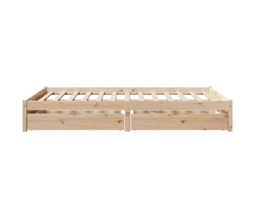 Estructura de cama sin colchón madera maciza de pino 135x190 cm