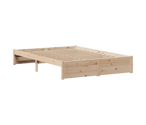 Estructura de cama sin colchón madera maciza de pino 135x190 cm