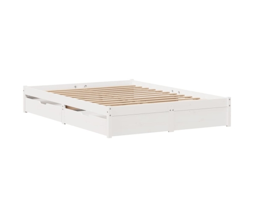 Estructura de cama sin colchón madera de pino blanco 135x190 cm