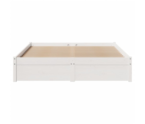 Estructura de cama sin colchón madera de pino blanco 135x190 cm