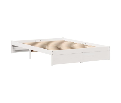 Estructura de cama sin colchón madera de pino blanco 135x190 cm