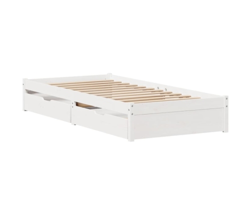 Estructura de cama sin colchón madera de pino blanca 90x200 cm