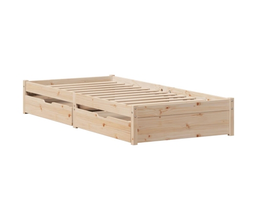 Estructura de cama sin colchón madera maciza de pino 100x200 cm