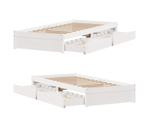 Estructura cama sin colchón madera maciza pino blanca 100x200cm