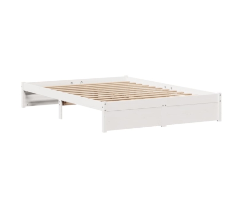 Estructura de cama sin colchón madera de pino blanca 140x200 cm