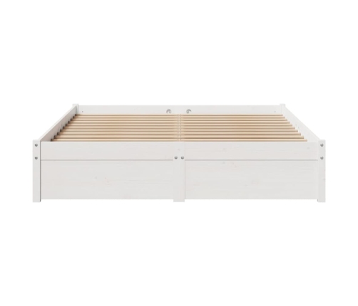 Estructura de cama sin colchón madera de pino blanca 150x200 cm