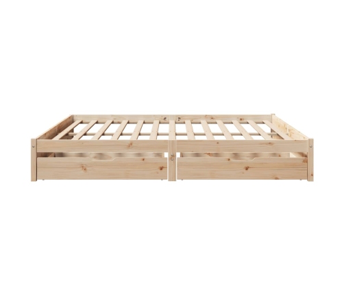 Estructura de cama sin colchón madera maciza de pino 200x200 cm