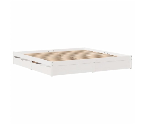 Estructura de cama sin colchón madera maciza blanca 200x200 cm