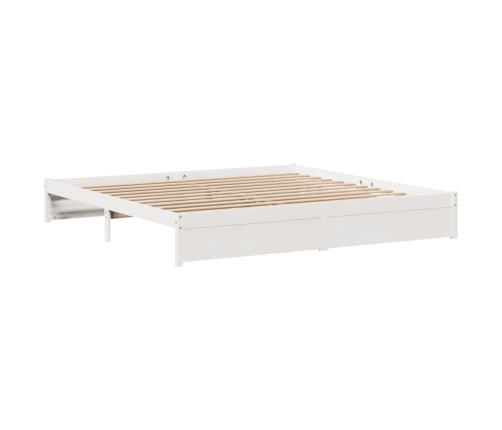 Estructura de cama sin colchón madera maciza blanca 200x200 cm