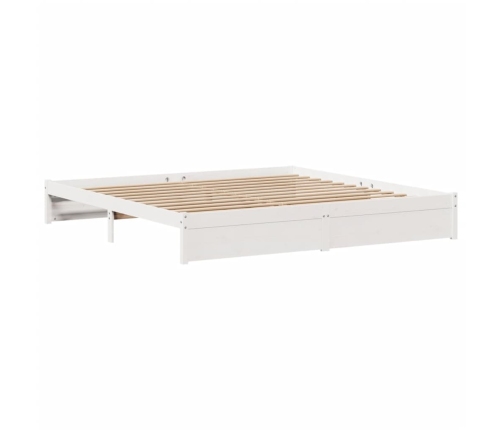 Estructura de cama sin colchón madera maciza blanca 200x200 cm