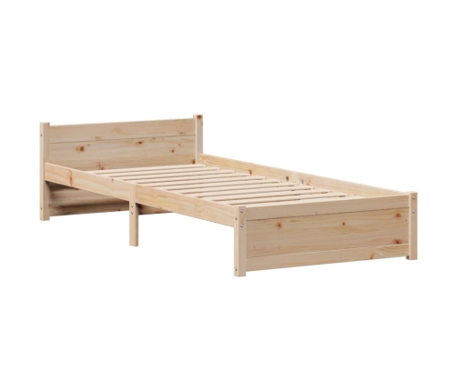 Estructura de cama sin colchón madera maciza pino 75x190 cm