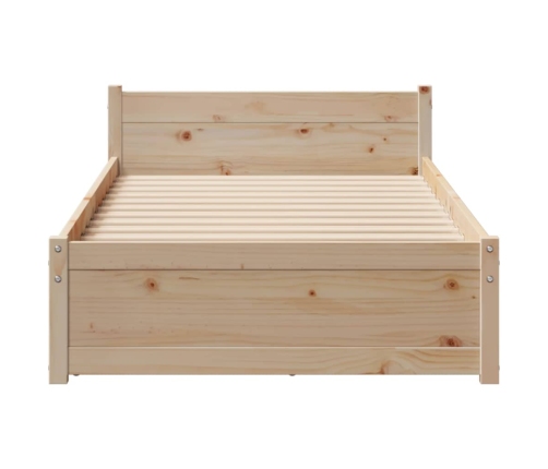 Estructura de cama sin colchón madera maciza de pino 90x190 cm