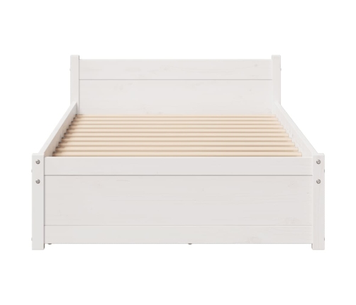 Estructura de cama sin colchón madera maciza blanca 90x190 cm