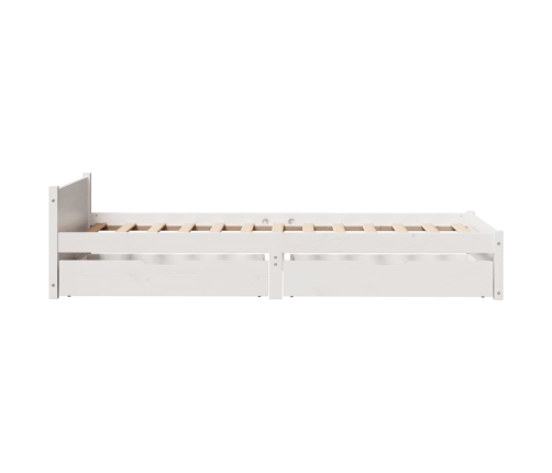 Estructura de cama sin colchón madera maciza blanca 90x190 cm